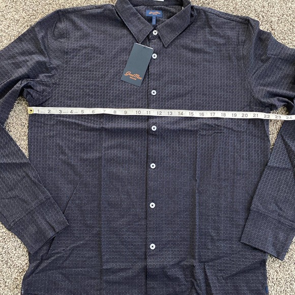 Good Man Brand Navy Tic Toc Dress Shirt - Size Large - Picture 4 of 5